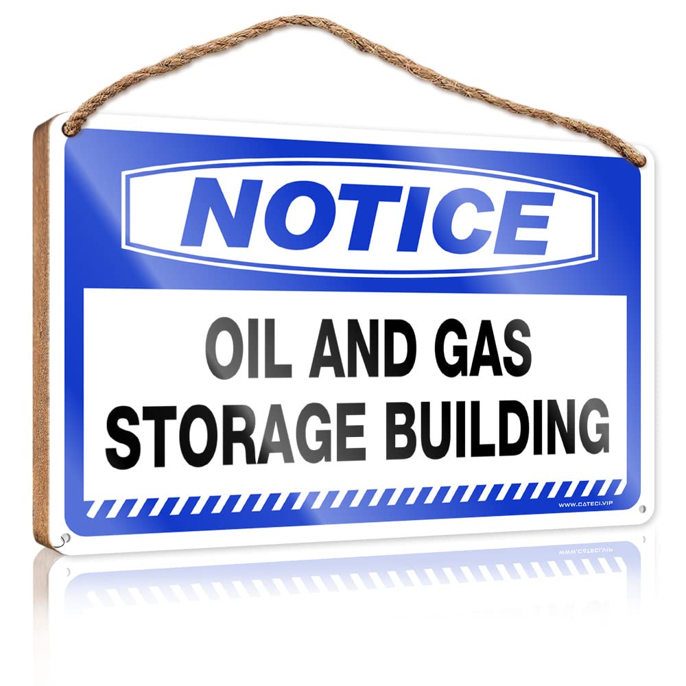 FZFN Wooden Hanging Wall Sign Notice Oil And Gas Storage Building Wooden Sign Wood Decor Sign Wood Decor Sign(20X30CM)