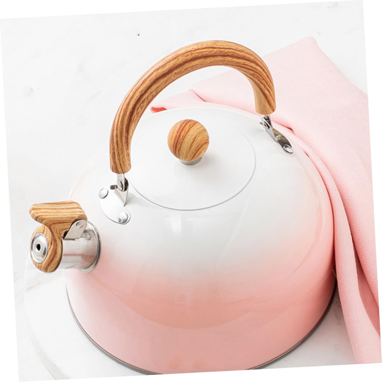 Hervidor de Agua con Silbato de Acero Inoxidable 3 L Rosa