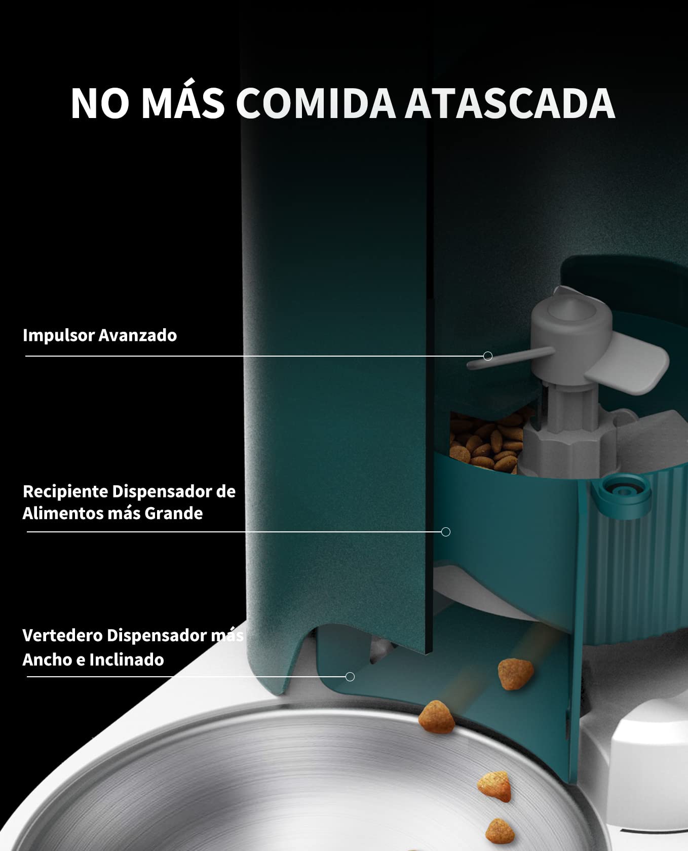 PETKIT Comedero Gato Automatico, 2.4G WiFi, 3L Dispensador Comida Gatos/Perros, Control de App, 1-10 Comidas al Día, Liofilizados Compatibles, Cubeta de Acero Inoxidable, Cable USB (Blanco Leche)