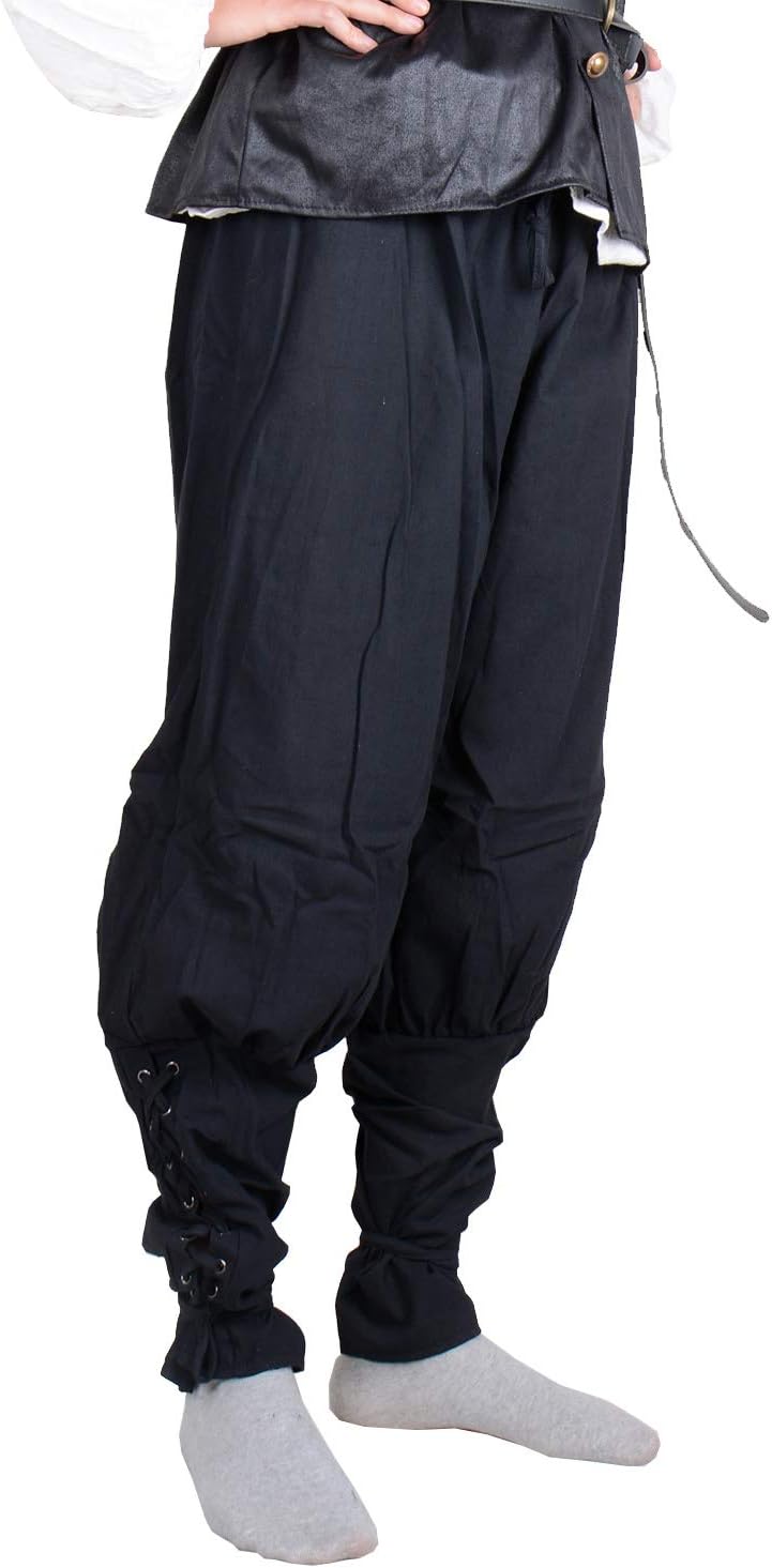 Men's Ankle Banded Pants Medieval Viking Navigator Pirate Costume Renaissance Gothic Cosplay Trousers Drawstring Pants - Image 6