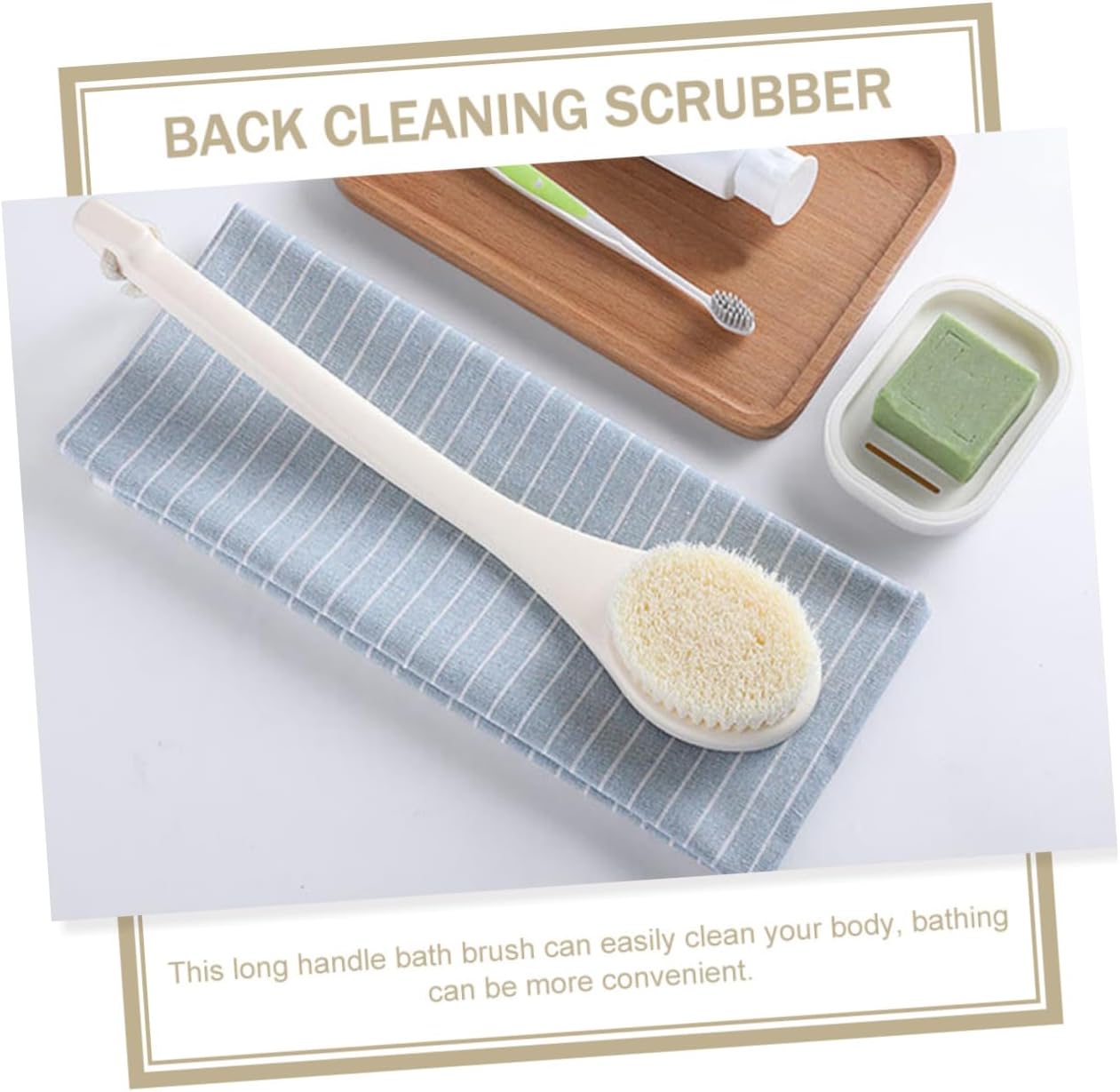 BESTYASH Back Scrubber for Shower Long Handle Bath Brush with Soft Bristles for Exfoliation for Body Cleaning Easy to Hold Comfortable Texture for Daily Use and Present Giving