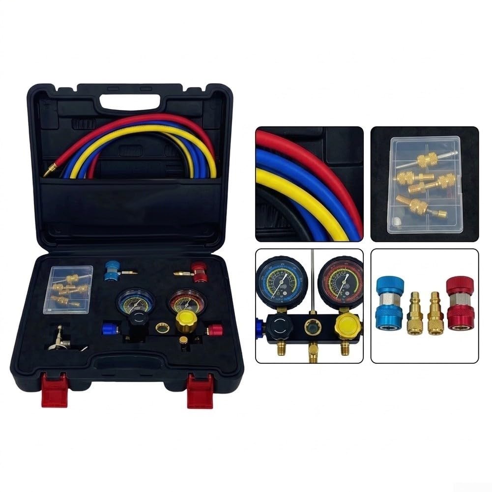 Kit Manómetro HVAC 4 Mangueras 800 PSI