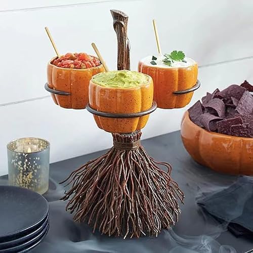 Miniatura 5 de Cuenco para dulces de Halloween, soporte para aperitivos de calabaza de Halloween, soporte para bandejas plegables, cuencos de calabaza de Halloween