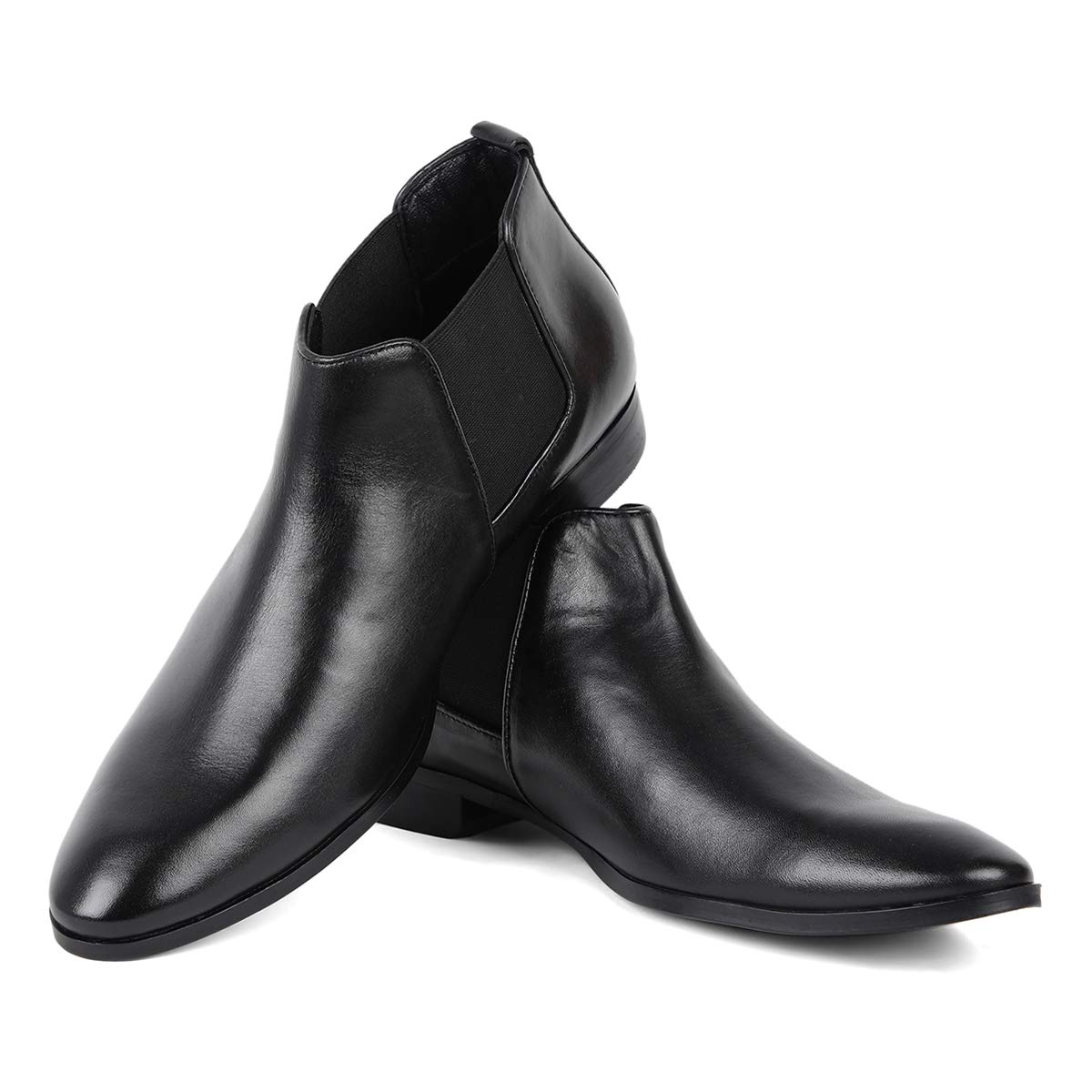 LOUIS STITCH Men's Demesure Unerobe Italian Obsidian Black Genuine Leather Formal Boots Shoes