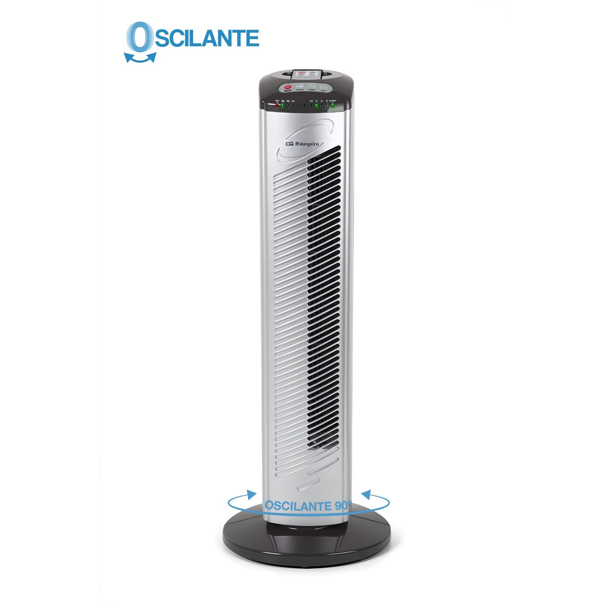 Orbegozo TWM 0975 - Ventilador de torre, 3 velocidades, mando a distancia, temporizador, oscilante, asa de transporte, 45 W, gris