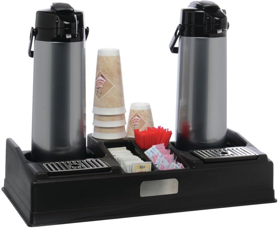 HUBERT Black Airpot Station for 2 Airpots - 25 3/4"L x 13 1/2"W x 5 7/10"H