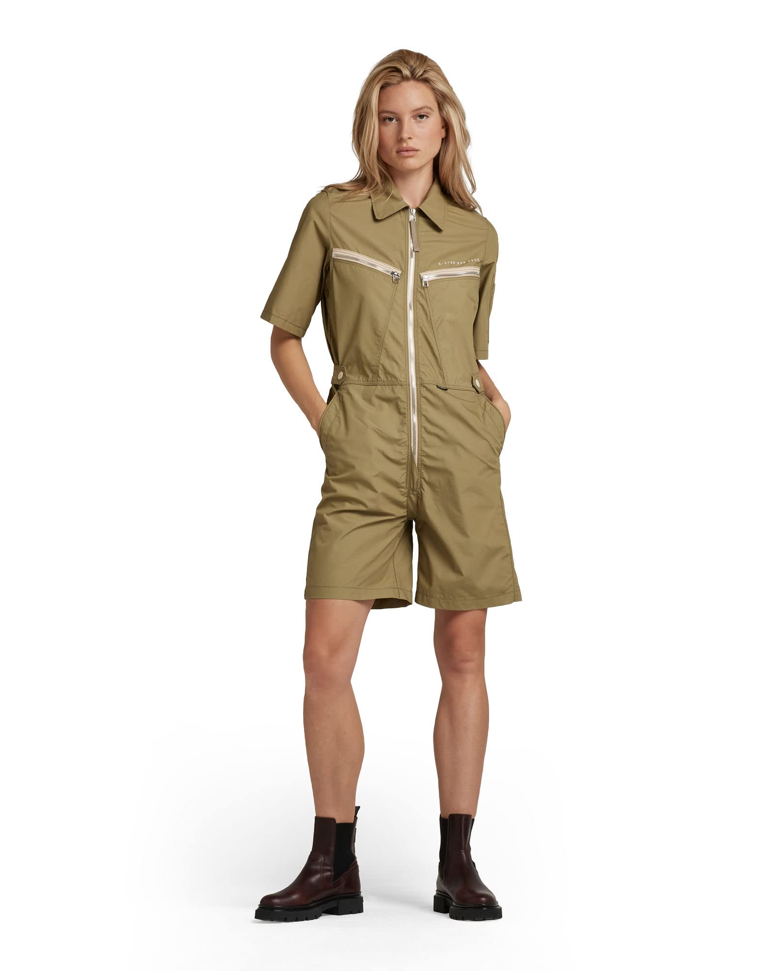 G-STAR Multi Zip Playsuit mono corto de mujer con bolsillos y cremalleras 6