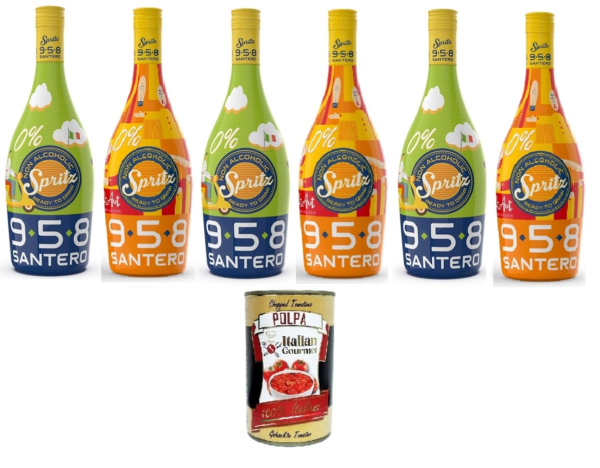 Italian Gourmet 958 Spritz aperitivo italiano alkoholfrei Orange 6 x 750ml | Bevanda analcolica frizzante, bitter-süßes Aroma, servire freddo con, Gesamtnettogewicht 4,5 L + Kostenlos Polpa 400g
