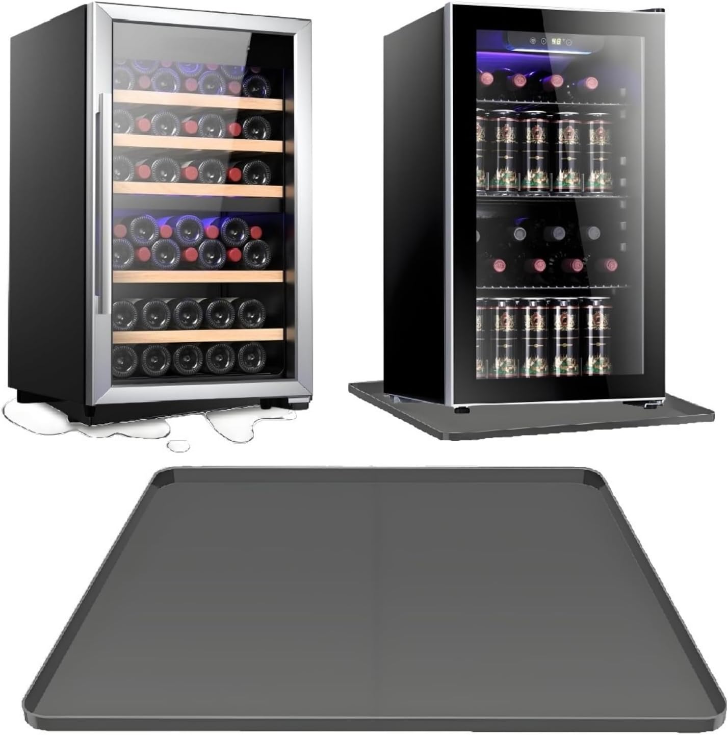 Mini Fridge Mat for Carpet 24x24 Inch Silicone Mat Drip