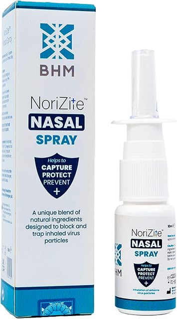 BHM NoriZite Nasal Spray  New Long-lasting Natural Barrier Designed to Help for Virus Protection and Cold & Flu Blocker | Scientifically Proven 6+ Hrs Protection (10m)