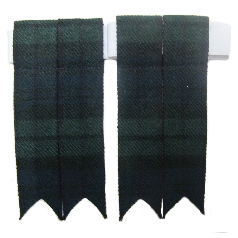 Tartanista Mens Black Watch Tartan Pointed Kilt Flashes