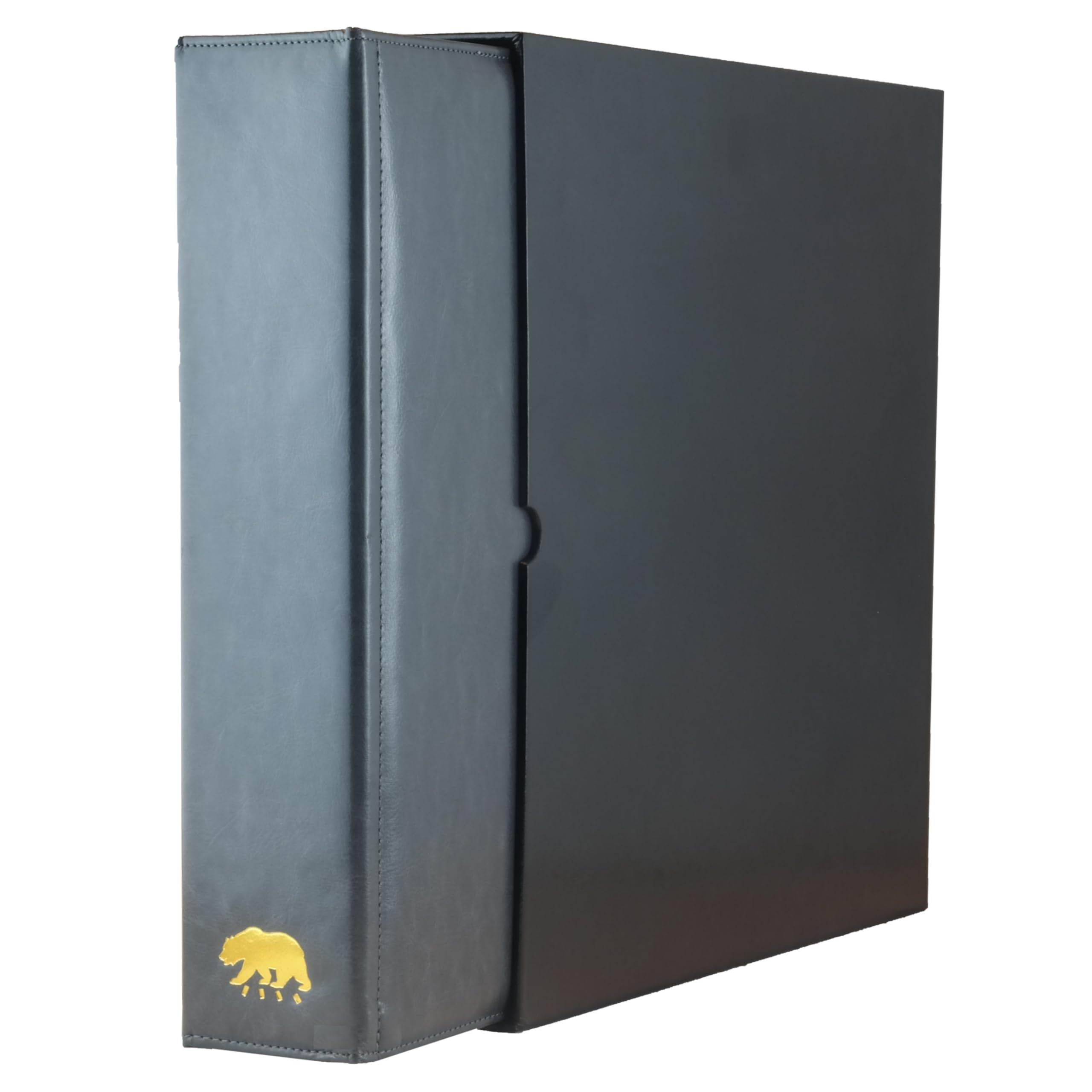 Ursae Minoris Estate Library Deluxe 4 Q-Ring Large Format Album for Up to 400 Modern US, Canada, Mexico and World Banknotes, Event Tickets up to 8 ½” x 2 ¾ “ – Dark Gray with Black Slipcase