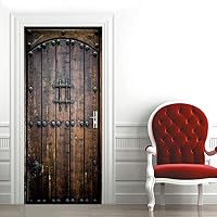 Vista 88 de 3D Pegatina de pared adhesiva para puerta - Poster de película de escaleras antiguas Premium PVC impermeable para pared de dormitorio y sala