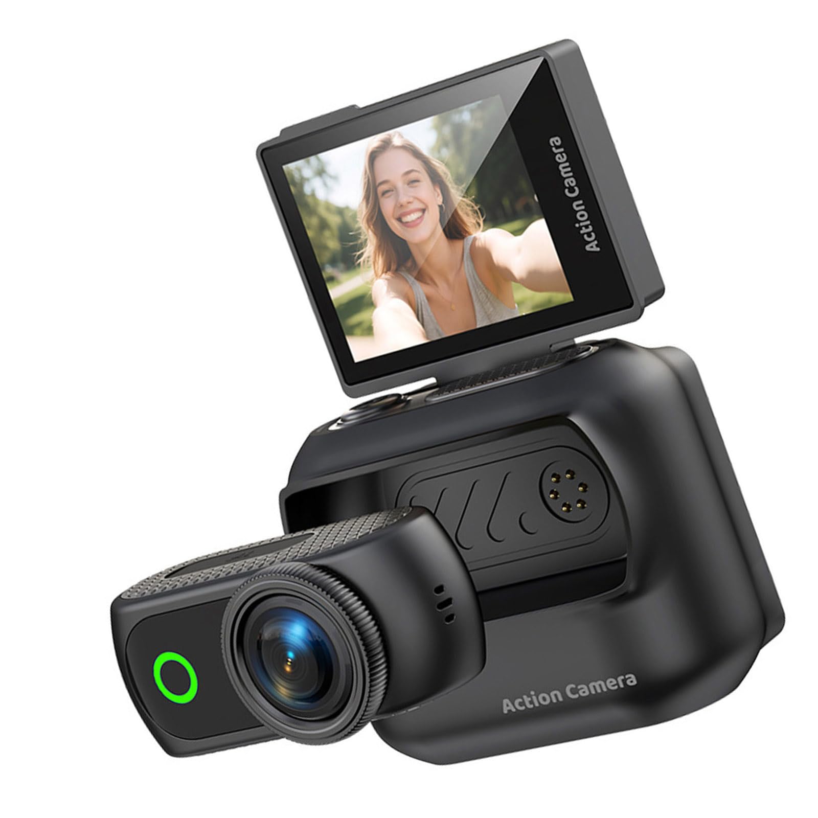 Appareil photo miniature compact 4K anti-vibrations avec mémoire de 32 Go, idéal pour les amateurs de sports de plein air, le ski, le cyclisme