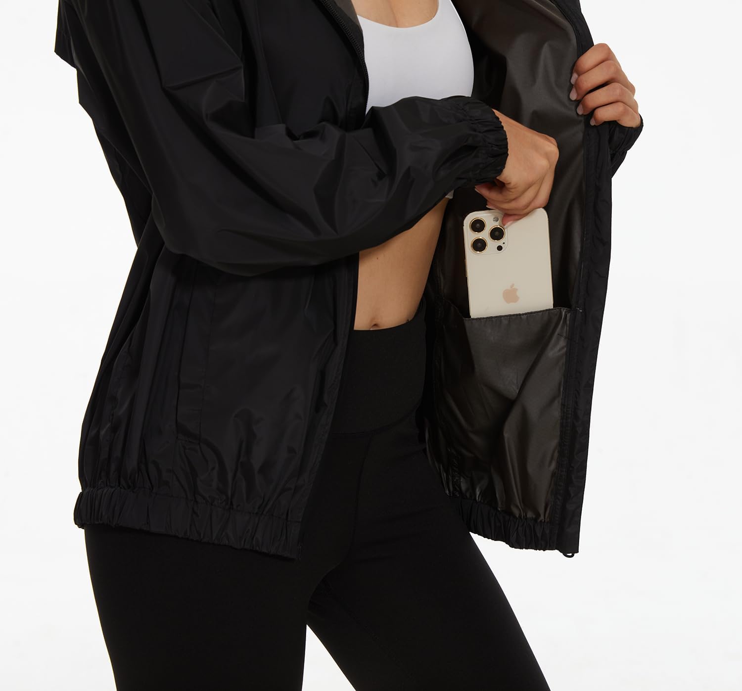 OSTOO Women's Running Cycling Lightweight Rain Jacket Waterproof with Hood Hiking Wind Breakers Pullover