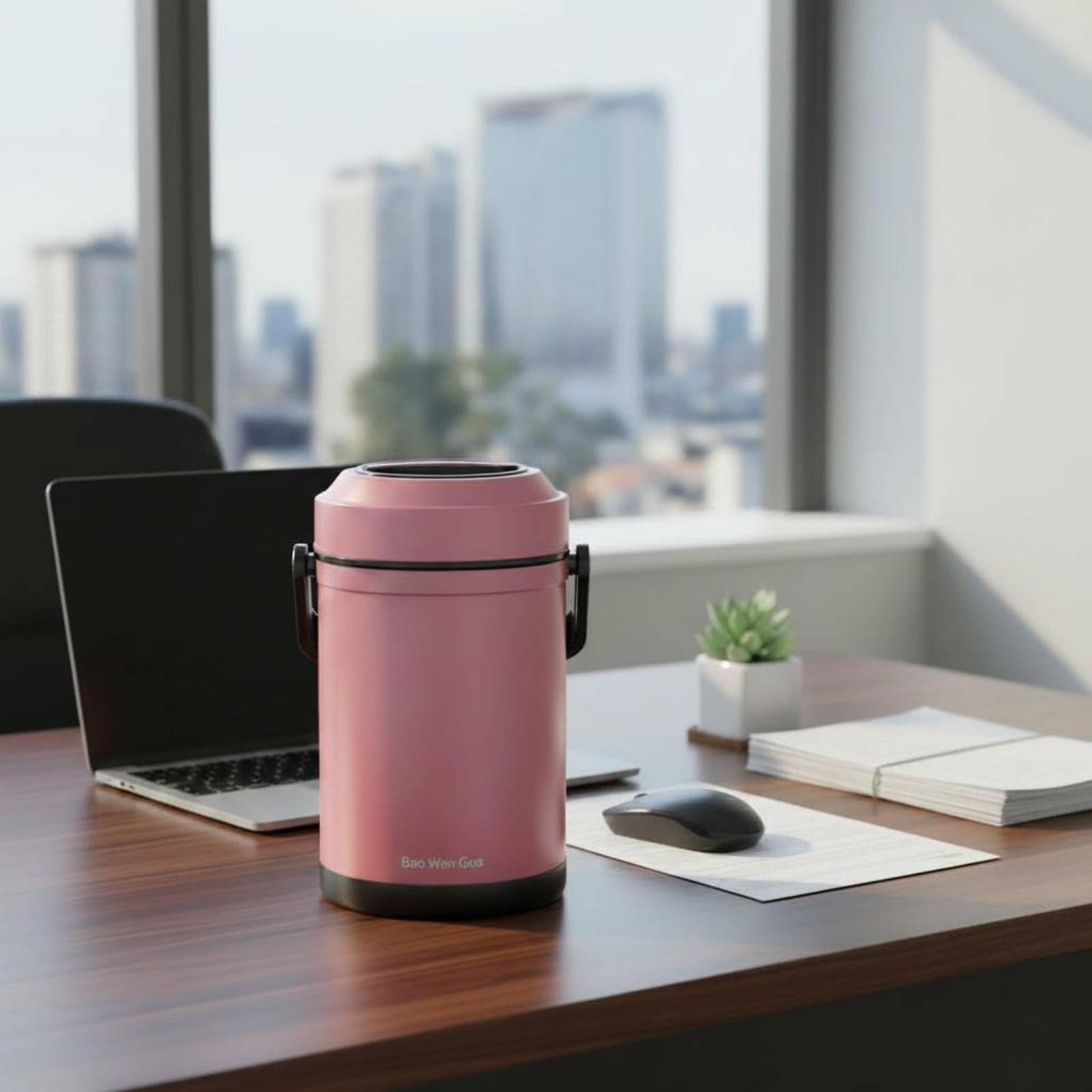 Contenitore Isotermico in Acciaio 304 Grande Capacità Bento Box in Acciaio Inox Facile da Pulire Lunch Box Ermetico per Lavoratori, Ufficio, Trasporto, Rosa, Oro Rosa, 2.6L