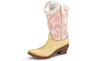 Pink Ladies Cowboy Cowgirl Boot Vase - Great Western Country Home Accent !!