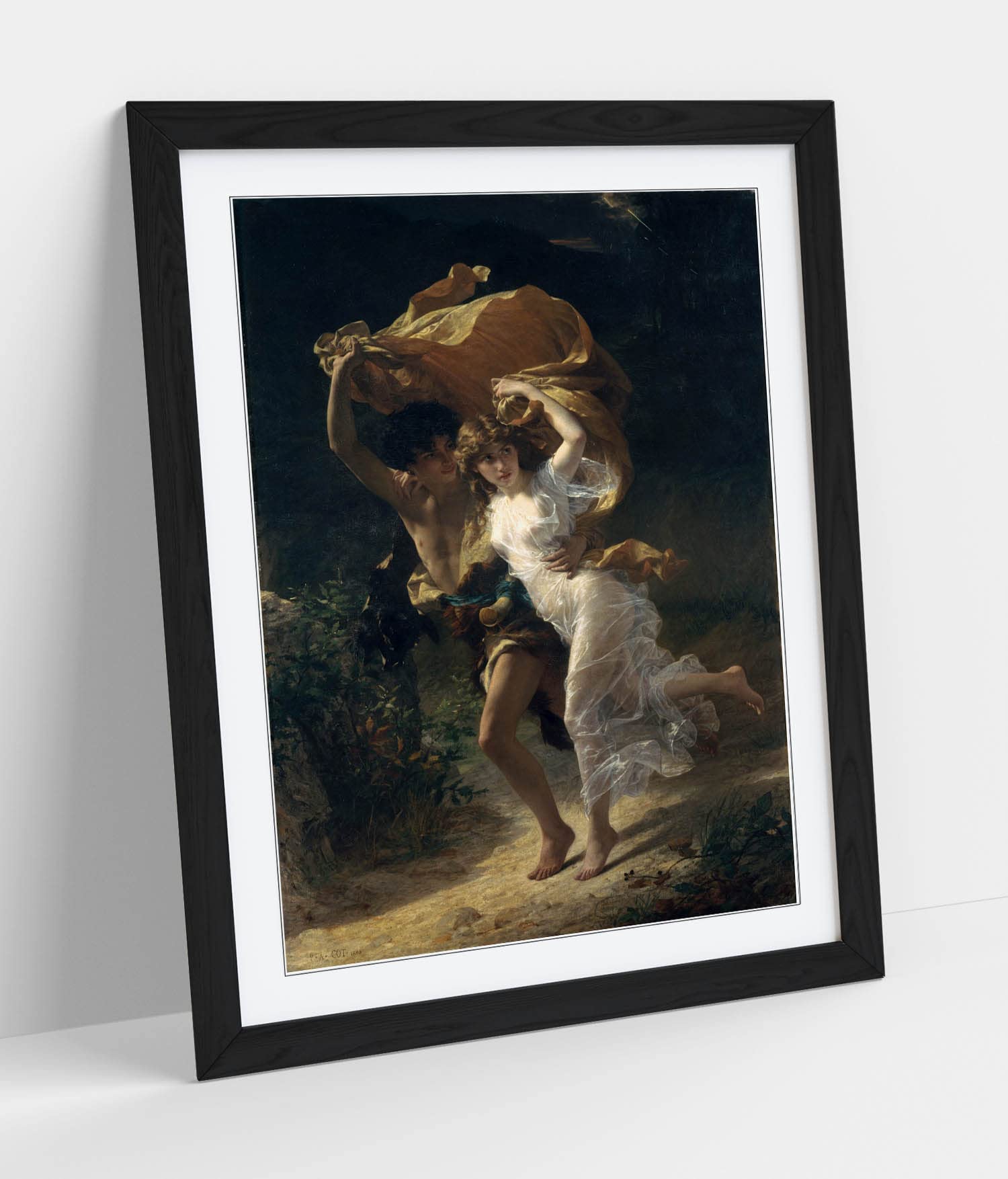 Canvasartshop Unframed -Pierre Auguste Cot, The Storm- Premium Wall Art Framed Picture Prints - 3 Colours - 4 Sizes (A4, )