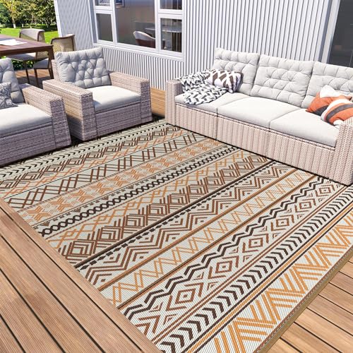 MontVoo Outdoor Rug Carpet Waterproof-Patio Rug Mat 5x8 Reversible RV