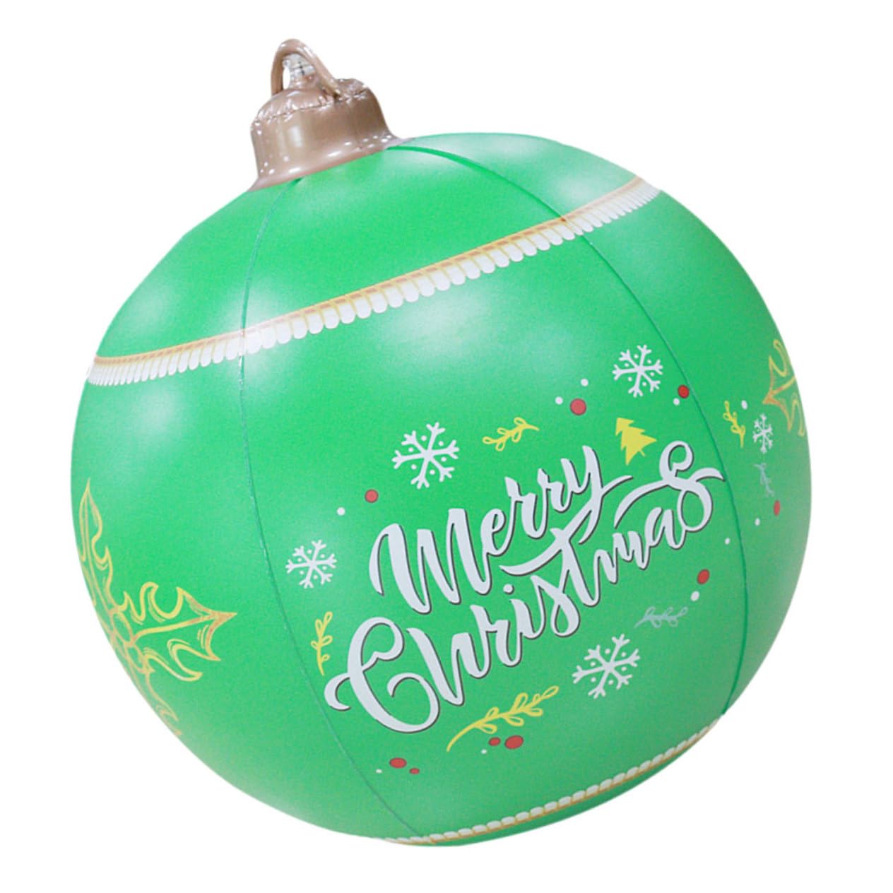 Boule de Noel Gonflable decoration exterieure de jardin et ornement geant de Noel 2 pièces