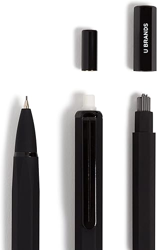 Miniatura 2 de U Brands Midnight Cambria - Lápiz mecánico, suministros de oficina, barril suave al tacto, punta media, 0.028 in, 2 unidades