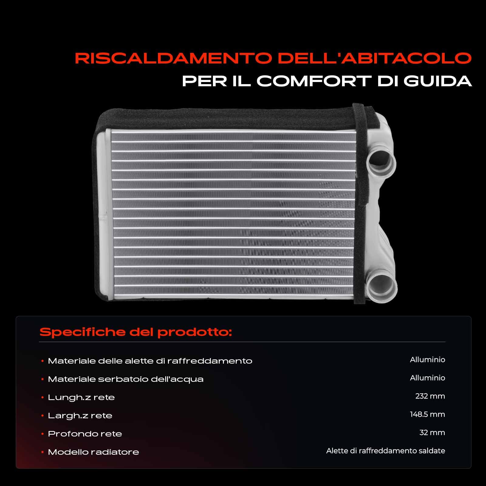 Frankberg Scambiatore di calore Riscaldamento interno Compatibile con A4 8E2 2.0L A4 Avant 8E5 1.9L A4 Avant 8E5 2.0L Exeo ST 3R5 2.0L A4 8E2 1.6L Replace# 70226