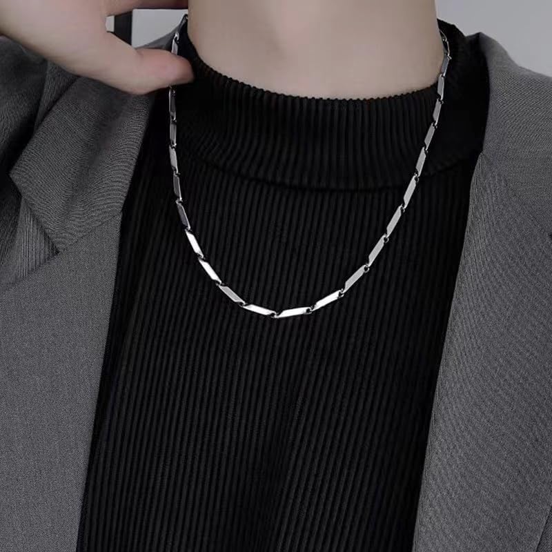 Stainless Steel Chain Necklace for Men Women Silver Rhombic Wheat Link 3mm Chains Fashion Jewelry Gift - Image 3