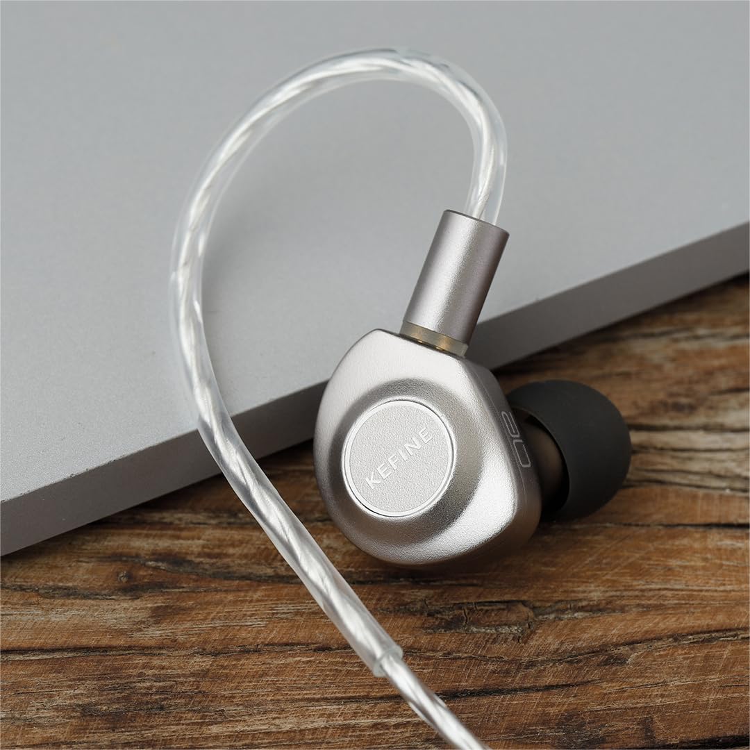Kefine Delci AE 10 mm DLC+PU Diaframma Driver dinamico IEM, cablato in ear monitor, auricolari HiFi con suono trasparente e potente, due stili di sintonia (3,5 mm)