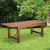 Flash Furniture HERCULES Series 7' x 40' Rectangular Antique Rustic Solid Pine Folding Farm Table