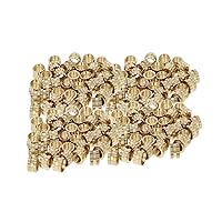 Vista 5 de MroMax Tuercas de inserción moleteadas M3, rosca métrica hembra M3x3x4mm latón moleteado roscado tuercas de incrustación a través de roscado