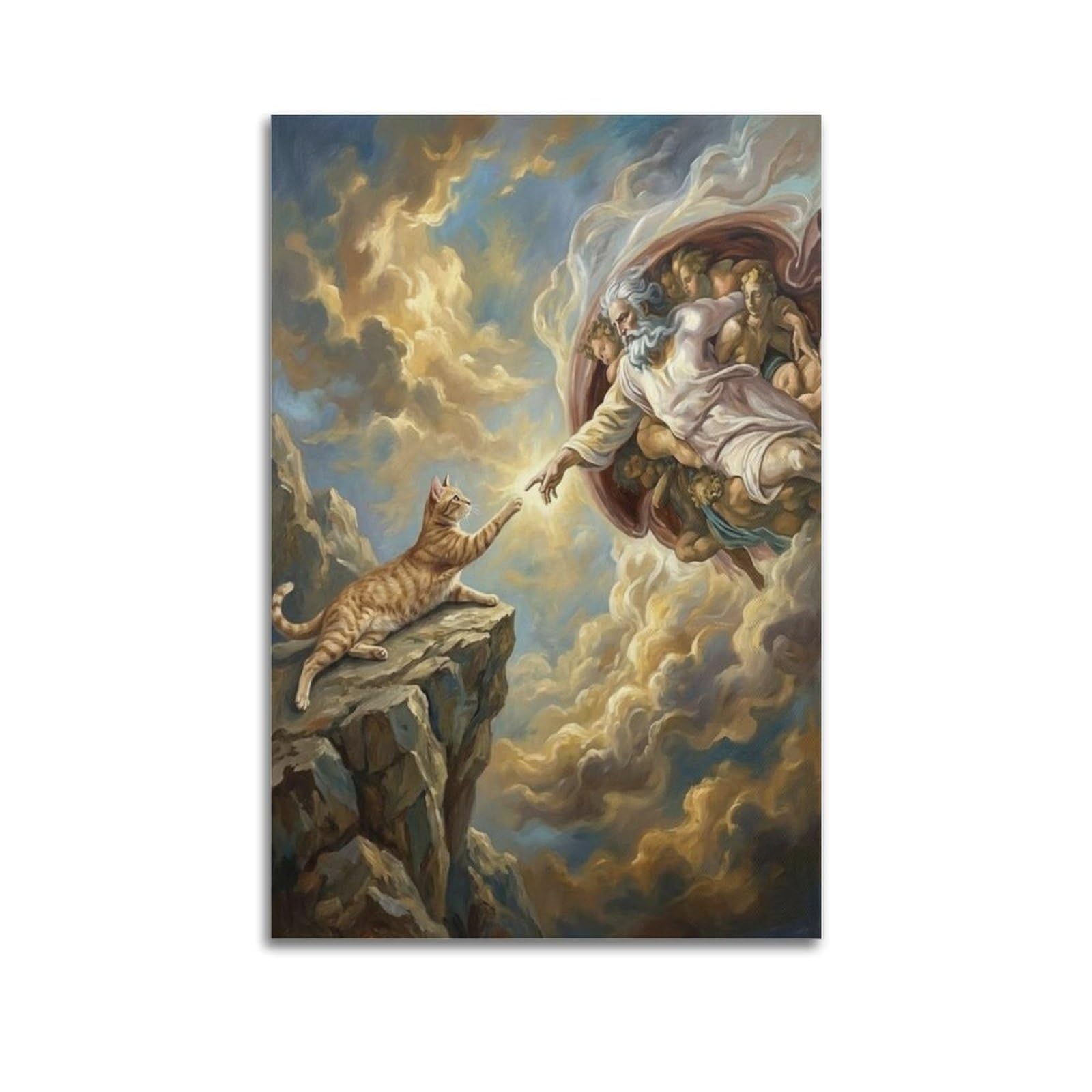 OKAHYS Funny Cat Vintage Artwork Poster Decorative Painting Canvas Wall Artworks Picture 24x36inch(60x90cm)