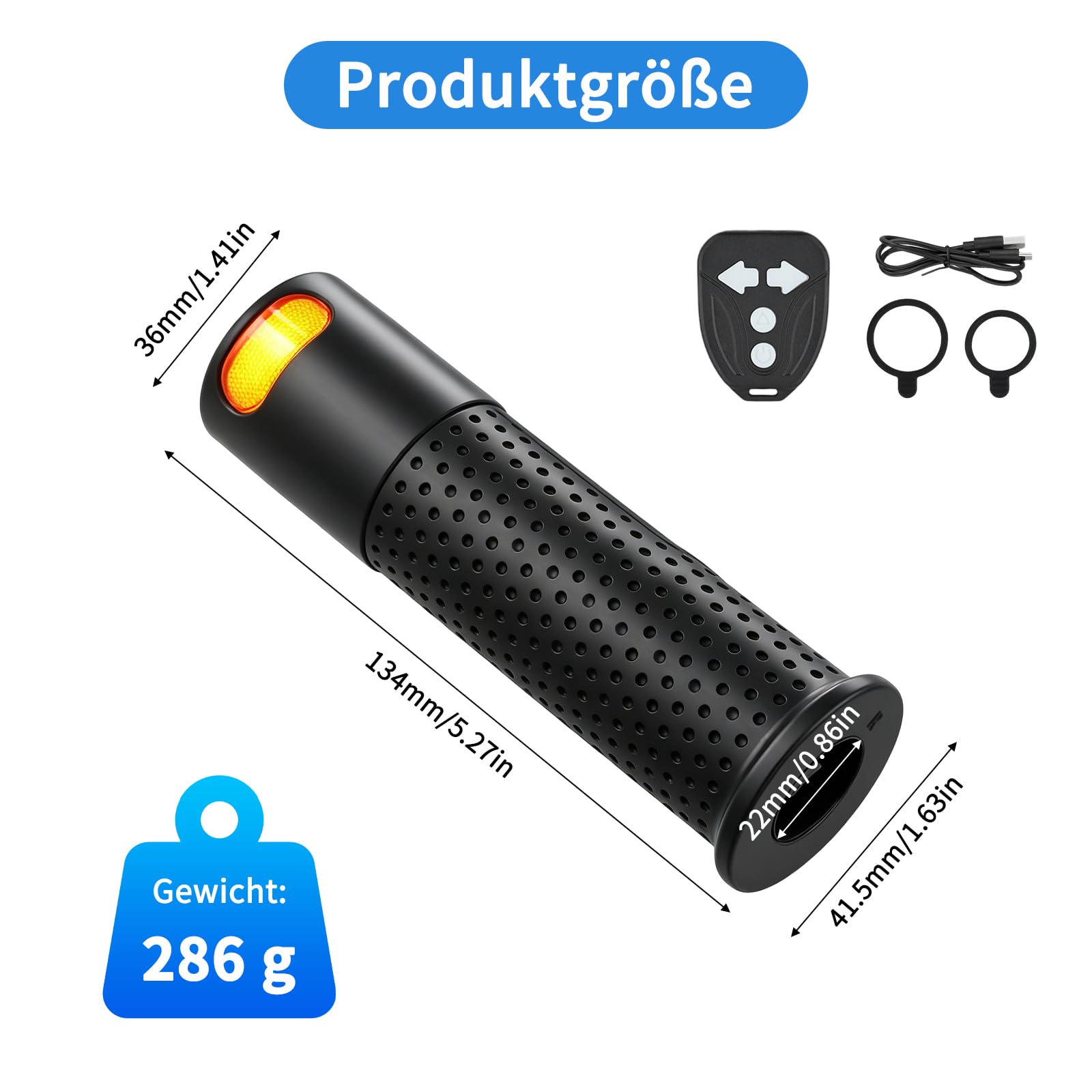 E Scooter Blinker Nachrüsten Set für Xiaomi für M365 für Pro 1S/Pro 2 für Mi3 für Ninebot Max G30/G30D, Blinker E Scooter Rollergriffe mit Blinkerlampe Lenkergriffe Scooter Zubehör(Schwarz)