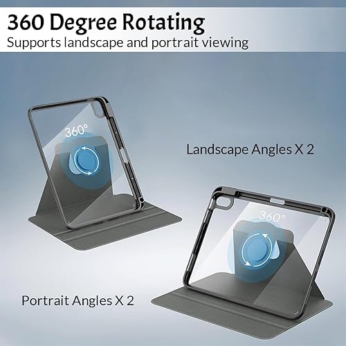 Miniatura 2 de Funda protectora personalizada con soporte giratorio de 360 grados con logotipo y foto con parte trasera transparente y reposo inteligenteencendido