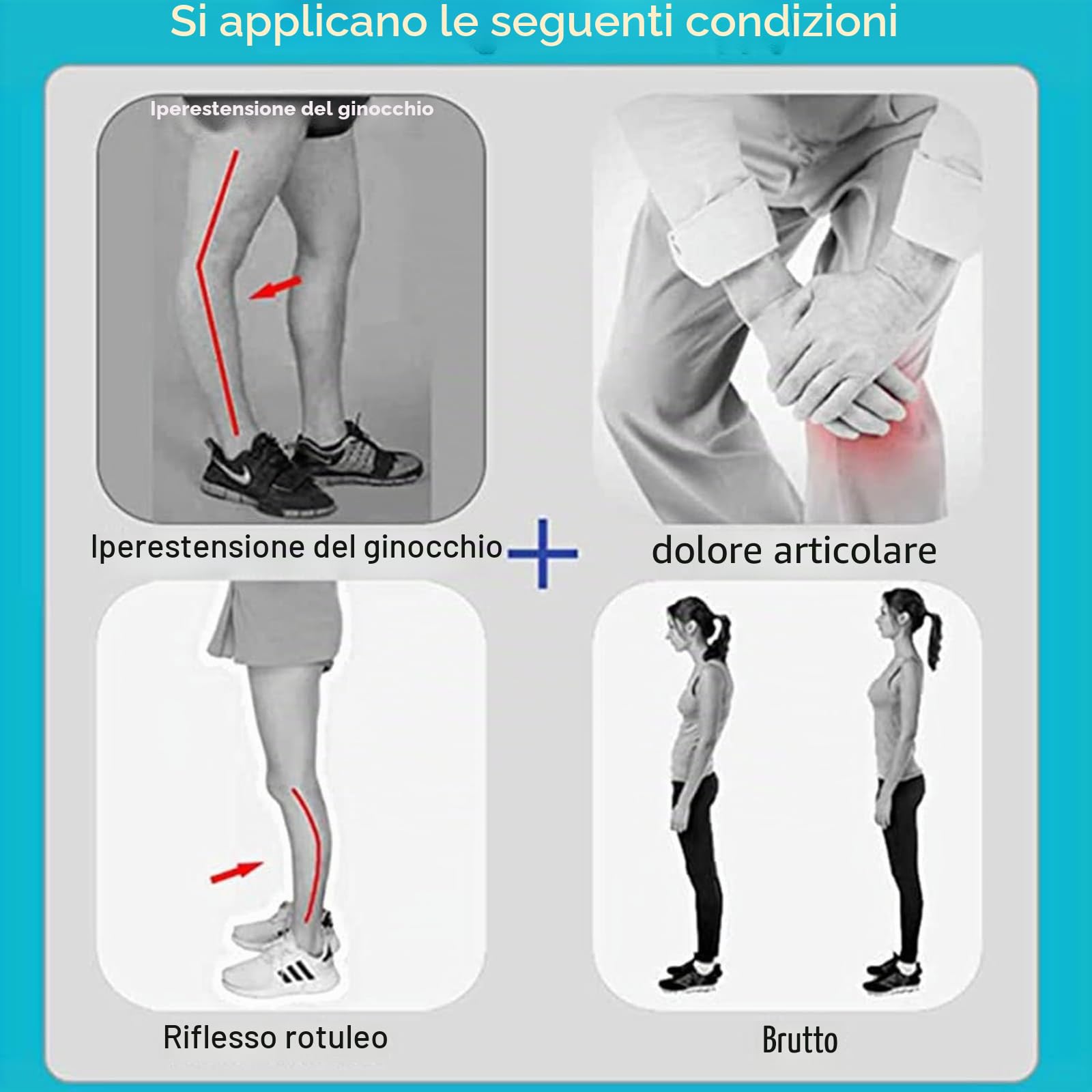 Tutore per iperestensione del ginocchio, ortesi regolabile con design anti-rotazione per alleviare l'osteoartrite