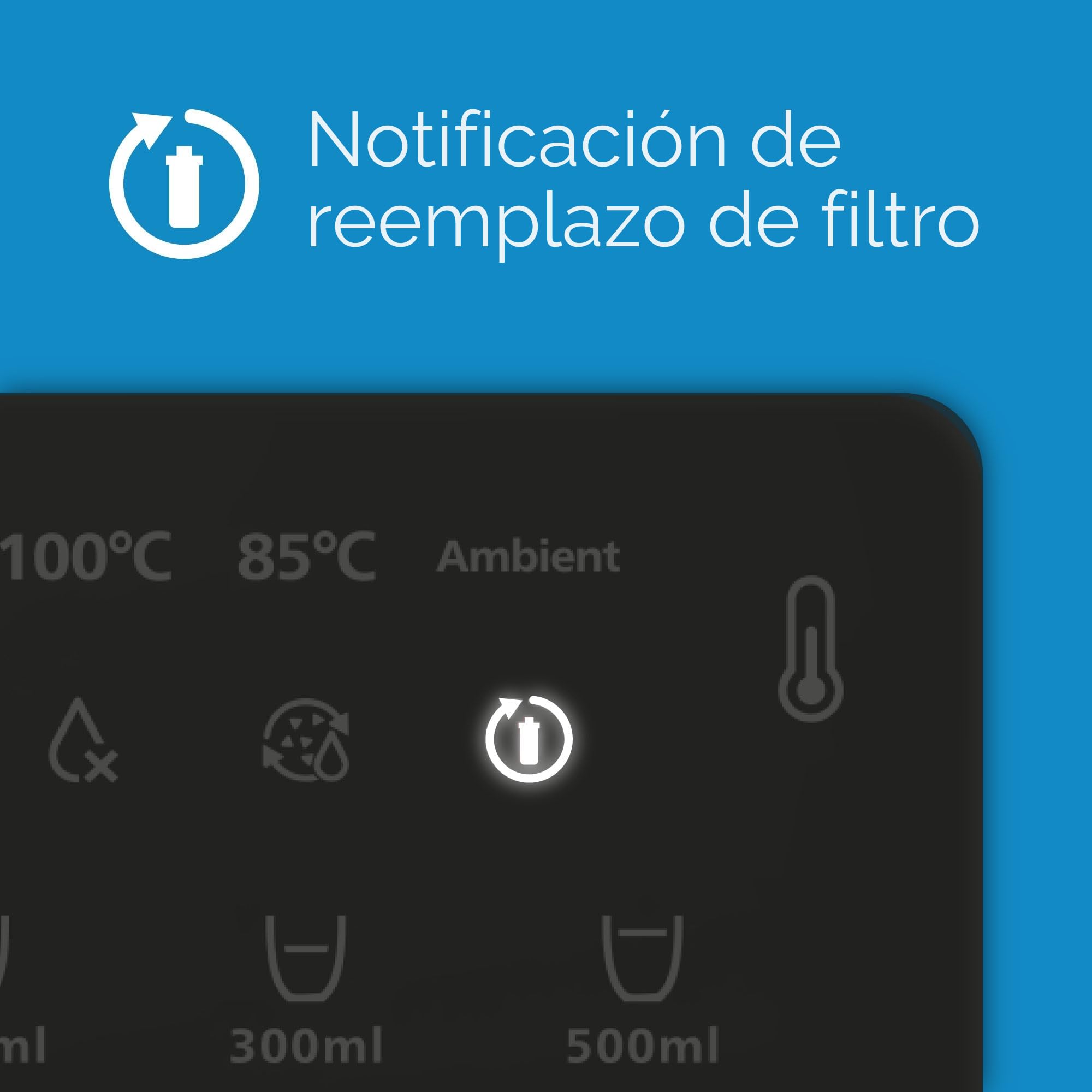 Philips Water 3000 Series Dispensador de Agua Caliente con Filtración Taste+, Agua Caliente Filtrada en Segundos, Reduce el cloro y la Cal, No Requiere Instalación