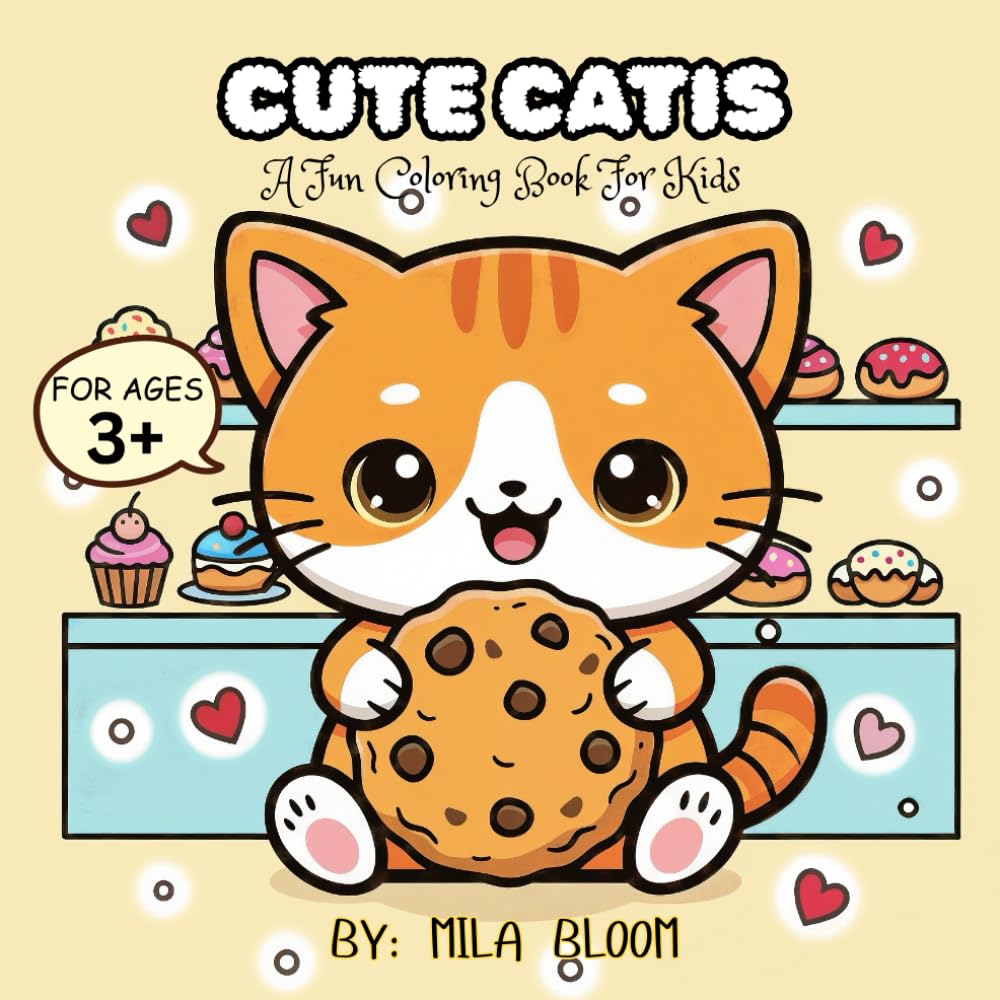 Cute Catis Cozy Little Adventures: A fun coloring book for kids age 3+
