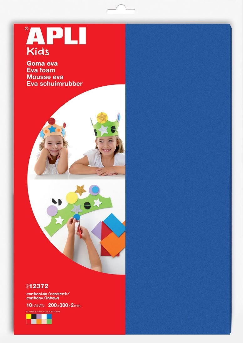 agipa APLI Kids A4 EVA 2mm Thick Craft Foam Sheets, Multi-Colour (Pack of 10)