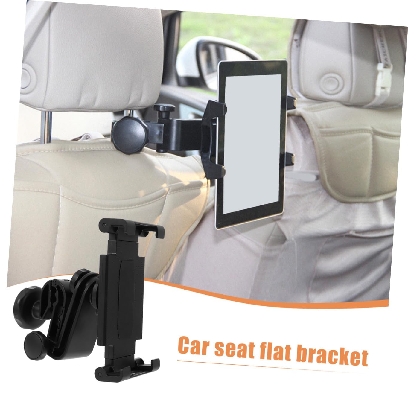 Support D'appui-tête pour Tablette de Voiture Noir Abs Silicone