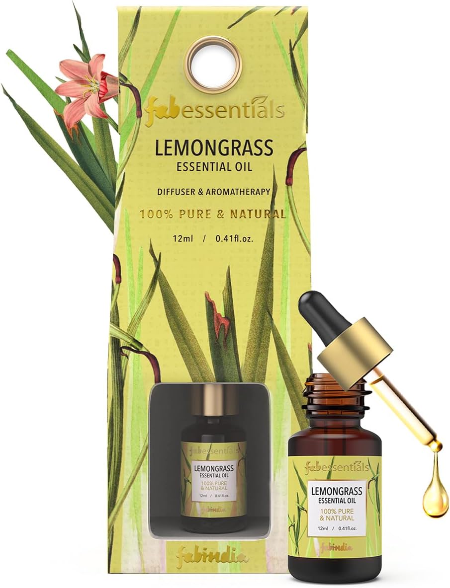 Lemongrass Essential Oil -12ml | 100% Pure & Natural | Invigorating, Refreshing & relieves Stress |-12ml | Essential Oil for humidifier & Home Fragrance