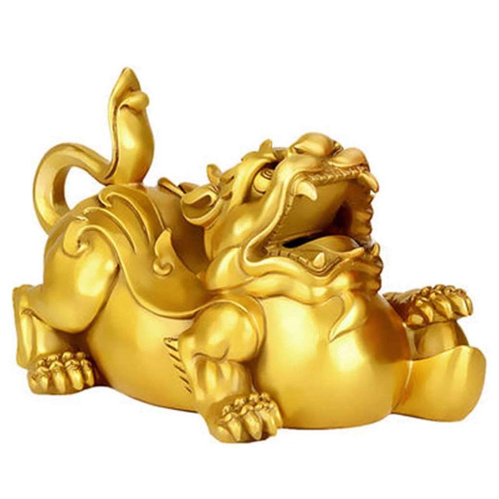 YNIYUJKL Feng Shui Ornaments Pure Brass Qi Lin/Chi Lin Kylin Statues Decoration Crafts Sculpture Home Accessories Office Crafts Sculpture Collectibles