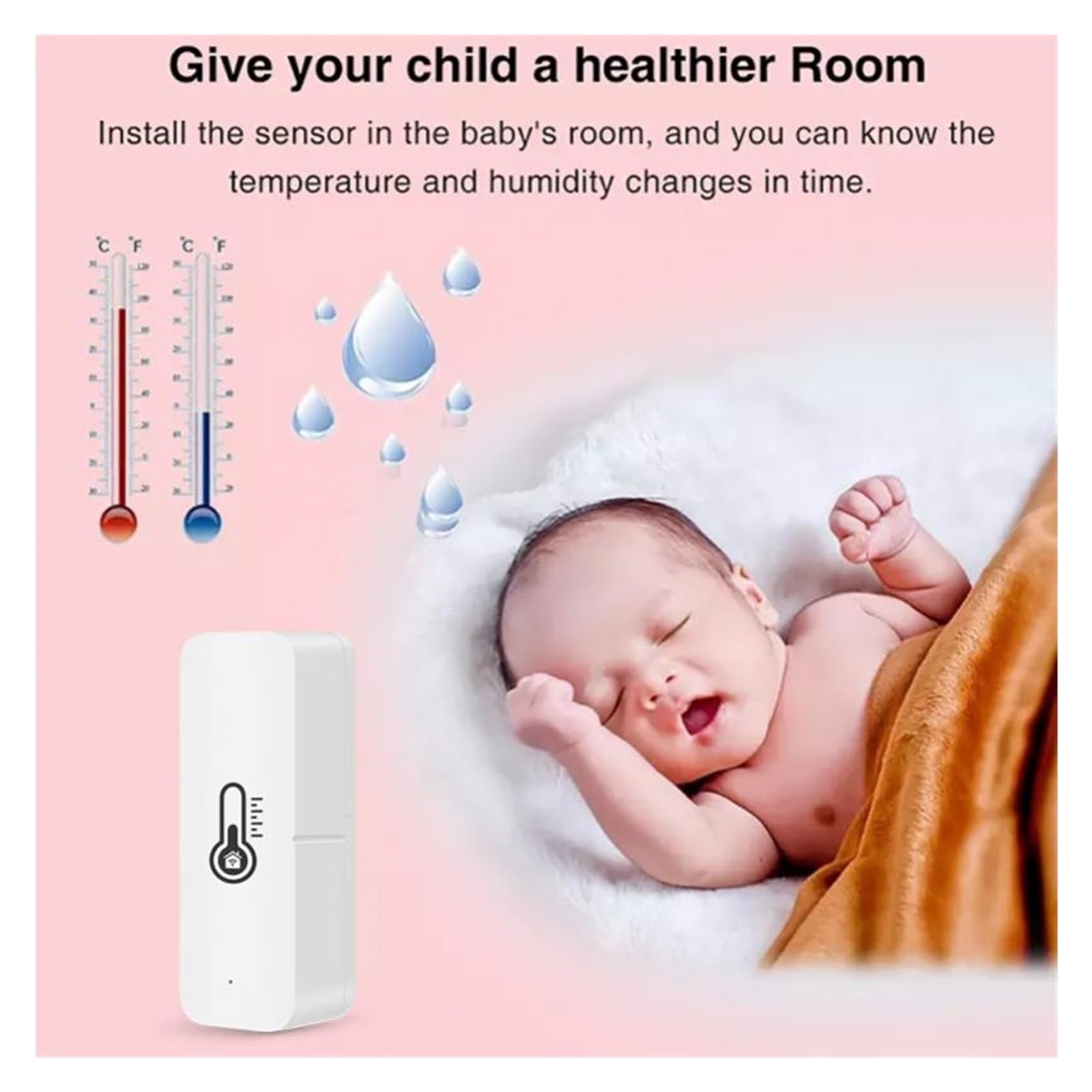 Sistema di allarme, Termometro da interno con sensore intelligente di temperatura e umidità allarme cicalino for una vita(WIFI Version)