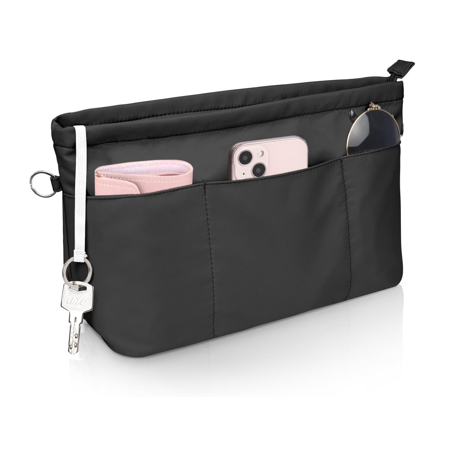 Organiseur de sac noir pour femme doublure étanche et amovible avec poches pour cabas