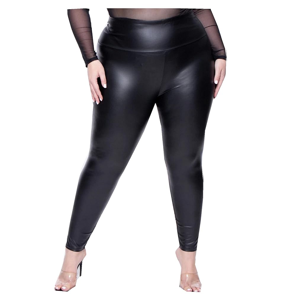 AIDAYOU Women Plus Size Stretchy Shiny Leggings Lightweight