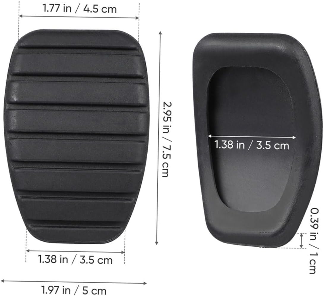 Gatuida 2pcs Automotive Clutch and Brake Pedal Covers Rubber Protective Pads for Enhanced Grip and Easy Installation Compatible with Various Models Durable and Non-Slip Design