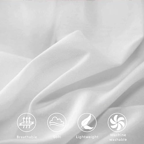 Miniatura 5 de Edredón Blanco Tamaño Queen, Juego de Ropa de Cama Suave y Moderna de 3 Piezas y Colecciones, Edredón de Cama Esponjoso Ligero para Todas las