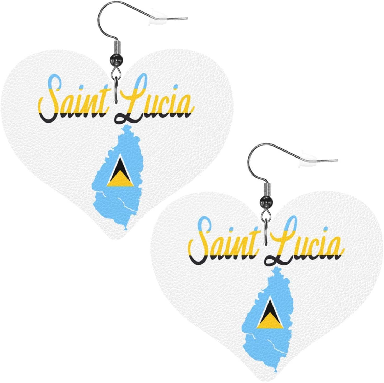 Faux Leather Heart Shape Earrings Double Sided Drop Dangle Earrings Lightweight Women's Ear Accessories Jewelry Gifts