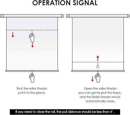 Miniatura 4 de ALLBRIGHT Persianas enrollables clásicas 100% opacas sin cordones para ventanas, sistema de resortes, con protección UV, aislamiento térmico,
