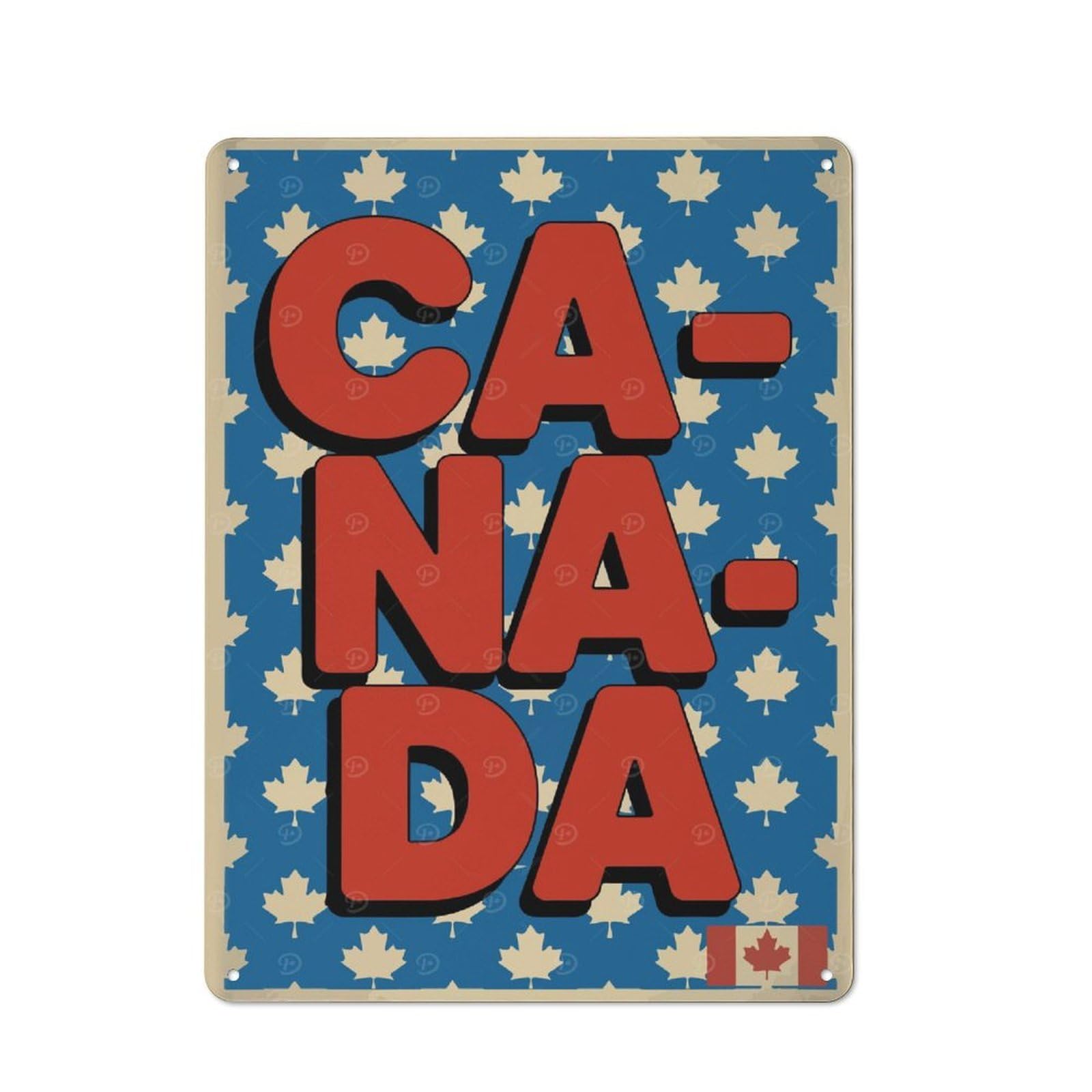 Junmoney Canada Day Printed Metal Sign 40X30cm For Hobby Room Or Studio, Gift Idea At Christmas For Creative Interior Collectors