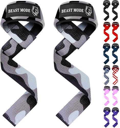 Miniatura 21 de TECEUM Correas de levantamiento para levantamiento de pesas, gimnasio, entrenamiento de fuerza, correas de muñeca con algodón acolchado de neopreno,