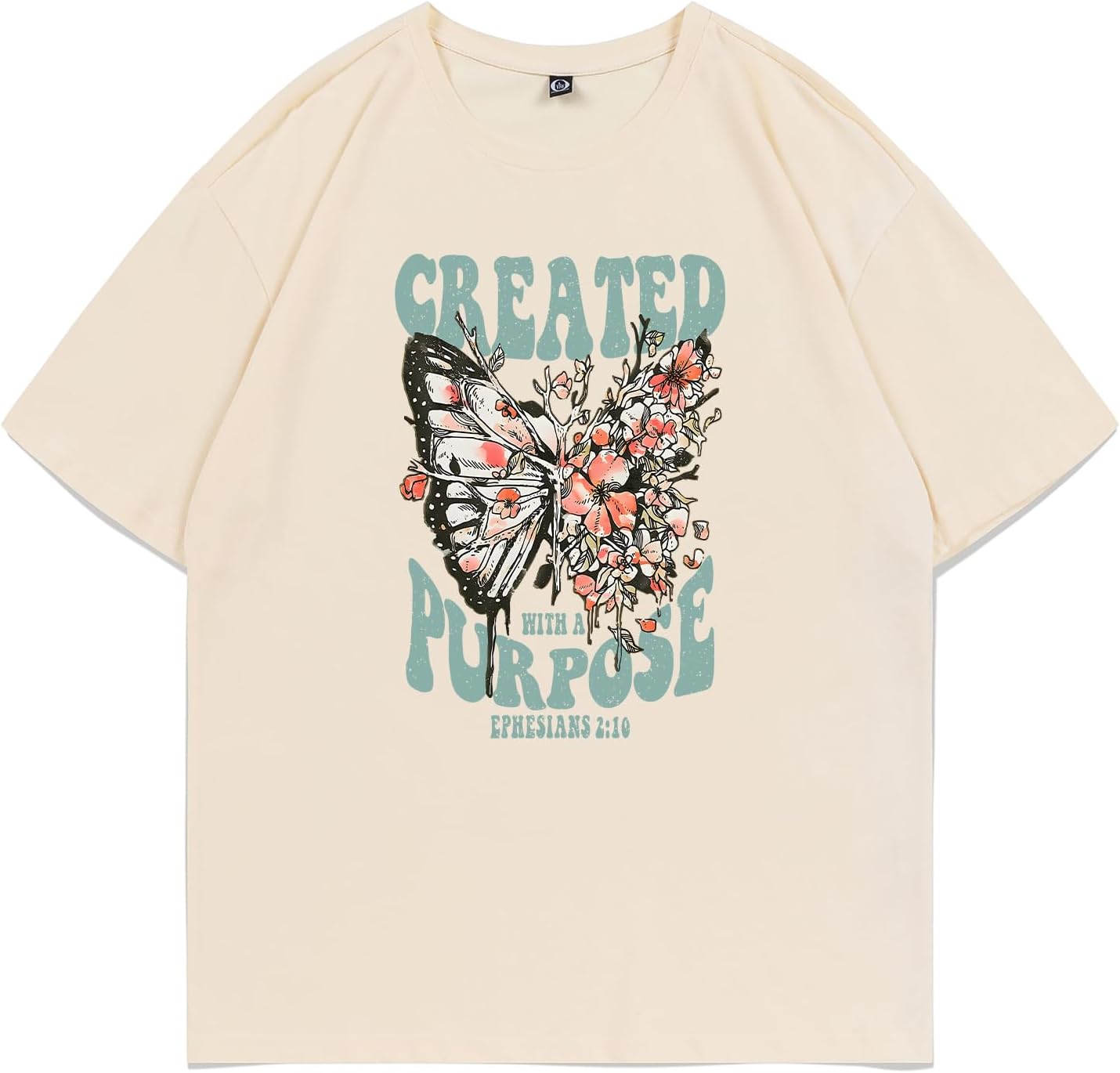 Christian Shirts for Women Jesus Tshirt Faith Religious Bible Verse T Shirt Oversized Boho Butterfly Graphic Tees Top - Image 6